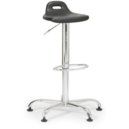 Taboret laboratoryjny, stalowy krzyż, czarny