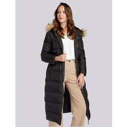 Damski płaszcz pikowany ze ściągaczem w talii