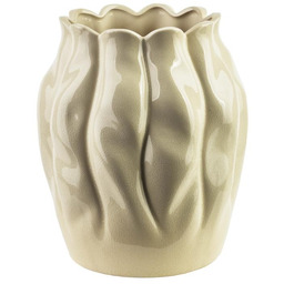 Wazon dekoracyjny ceramiczny beżowy 24x20x15 HTTX9413