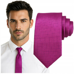 Krawat męski klasyczny - ciemnoróżowy