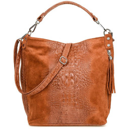 Shopperka skórzana Beltimore brązowa W10