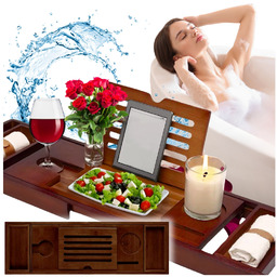 Półka podstawka na wannę bambusowa nakładka łazienkowa stolik