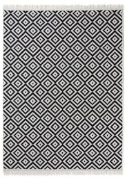 Dywan Kilim Gold Romby biało-czarny