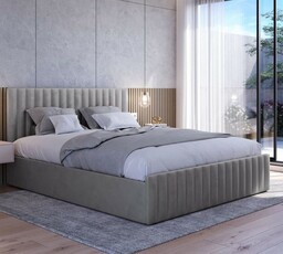 Łóżko tapicerowane z pojemnikiem BELANIA 2 140x200 Welur