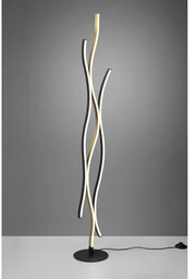 Trio Leuchten Designerska lampa podłogowa czarna ze złotem