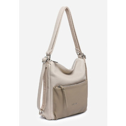 Damska Torebka Shopper 2w1 Plecak LUIGISANTO Beżowa
