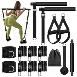 Kij Drążek Treningowy Z Ekspanderami Do Pilatesu Fitnessu