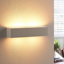 Lampa Ścienna Lindby, Tjada, ściemnialny, biały, salon, gips
