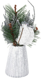 Stroik dekoracyjny z magnolią, srebrny