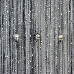 Firany Makarony Z Koralikami Srebrne Kule 300x250 Srebrne