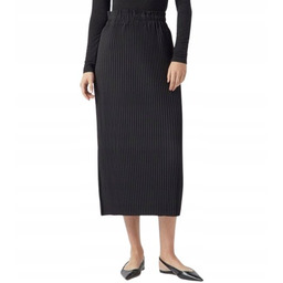 Y.A.S CZARNA PLISOWANA SPÓDNICA MIDI Z WYSOKIM STANEM