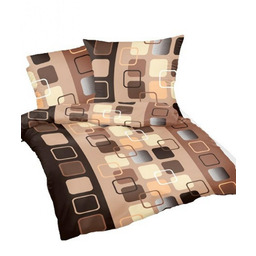 Karo Pościel z kory 160x200 beżowa brązowa kwadraty