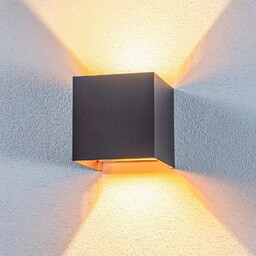 Zewnętrzna Lampa Lindby, Nivar, czarny, balkon, metal, nowoczesny