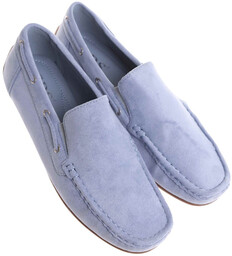 Buty męskie wsuwane błękitne mokasyny