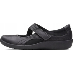 CLARKS CZARNE BALERINY DAMSKIE ZAPINANE NA RZEP