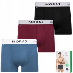 Bokserki Majtki Męskie Bambus Klasyczne Dopasowane Wygodne 3-pak