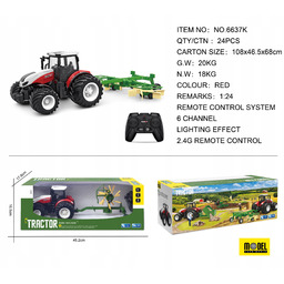 Traktor Czerwony R/c Z Pługiem