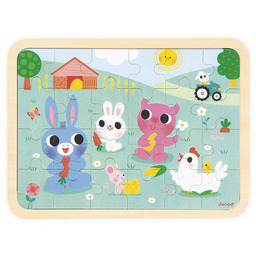 Janod Puzzle drewniane 24 el. Farma 3+