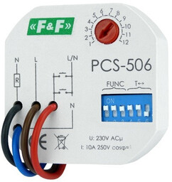 Przekaźnik czasowy PCS-506 wielofunkcyjny do puszki p/t 60