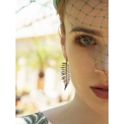 Kolczyki srebrne z Paprotkami Brązowymi