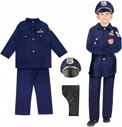 Dziecięcy Mundur Policjanta Kostium Edukacyjny Realistyczny Design 122-134