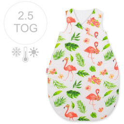 Śpiworek niemowlęcy całoroczny ocieplany 75 cm- flamingi