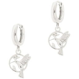 Srebrne kolczyki z kolibrami w kółeczku