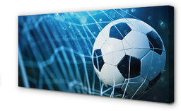 Obraz na płótnie Niebieskie tło bramka piłka