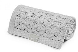 Memi, Kocyk bambusowy, ażurowy, Light Grey