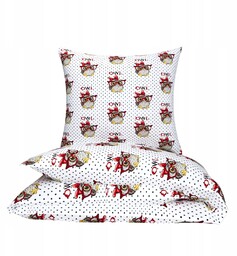 Pościel 140x160 bawełniana dziecięca 50x60 100% bawełna sowy