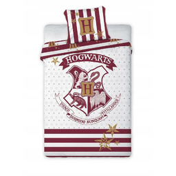 Pościel 140x200 Harry Potter 004 Herb biała bordow