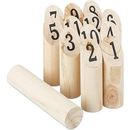 Relaxdays Kubb gra wikingów, skandynawska gra rzutowa, drewno