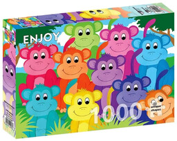 Puzzle 1000 Kolorowe małpy - Enjoy