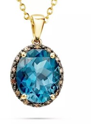 Złota Zawieszka London Blue Topaz pr 585
