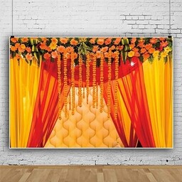 Tło Fotograficzne Winyl Indyjskie Tradycyjne Ślub Gobelin 350X450CM