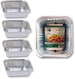 CasaChic Prostokątny aluminiowy pojemnik bez pokrywki, 1 porcja,