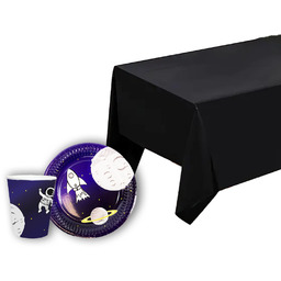 Zestaw obrus + kubeczki + talerzyki papierowe Kosmos