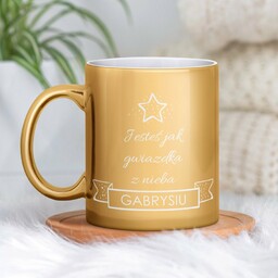 Kubek ceramiczny złoty z grawerem dla niej dziewczyny