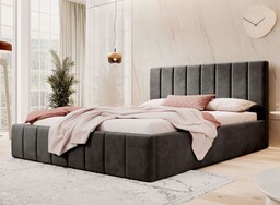Łóżko tapicerowane SF1069 160x200 Welur Czarny