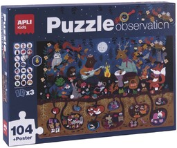 Apli kids, puzzle, Las, obserwacyjne, 104 el.
