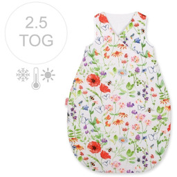 Śpiworek niemowlęcy całoroczny ocieplany 75 cm- łąka