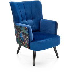 Fotel wypoczynkowy pagoni granatowy / czarny halmar