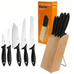 Fiskars Zestaw Komplet 5 Noży w Bloku Essential