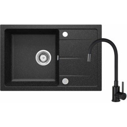 DEANTE Zestaw LEDA zlewozmywak granitowy z baterią