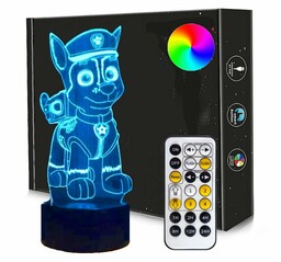 Lampka 3D LED PSI PATROL CHASE mix kolor
