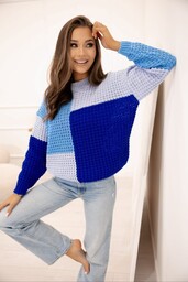 Sweter ażurowy Niebieski UNI