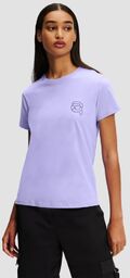 KARL LAGERFELD Lawendowy damski t-shirt Ikonik 2.0 Jelly