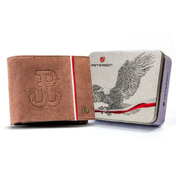 Skórzany portfel męski patriotyczny Polska Walcząca flaga Polski