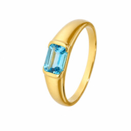 Złoty klasyczny pierścionek Topaz swiss PR.00914 pr.585