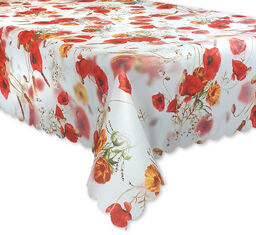 Obrus PLAMOODPORNY Maki 140x180 liście kwiaty
